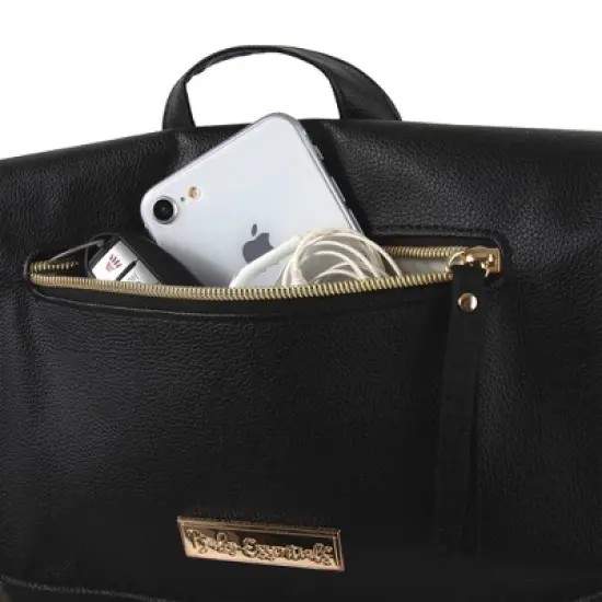 Baby Essentials Vegan Leather Diaper Bag - Black image {6}