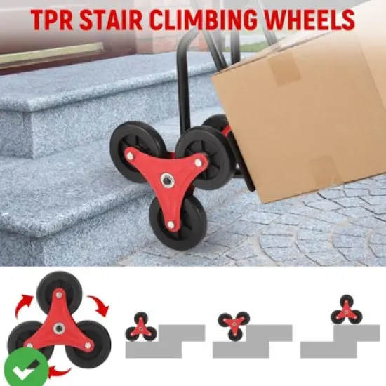 Stair Climbing Hand Truck 330 Lbs Heavy-Duty Stair Climber Dolly w/ Telescoping Handle Portable Folding Stair Climber Trolley Cart image {5}