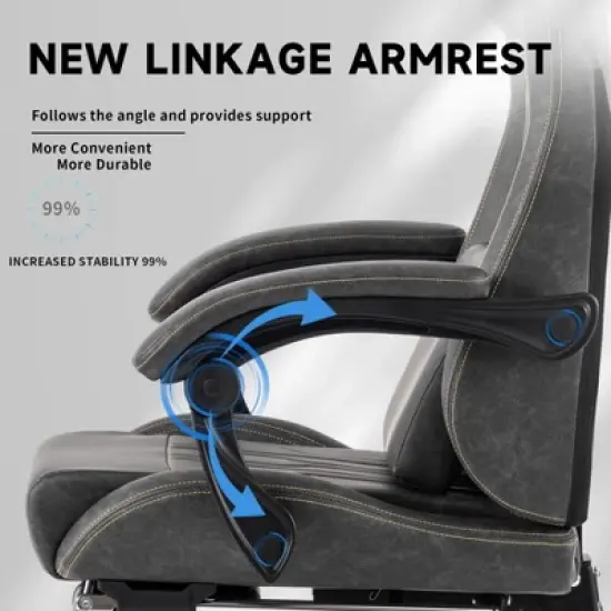 Bosmiller Gaming Chair, Video Game Chair with Massage Lumbar Support and Footrest, Comfortable Ergonomic Computer Chair image {6}