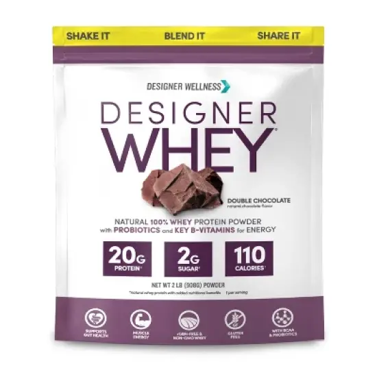 Designer Whey Protein Powder, Double Chocolate,  2lb image {7}