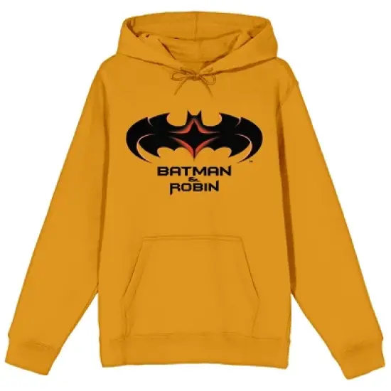 Batman & Robin 1997 Logo Men's Mustard Yellow Sweatshirt image {3}