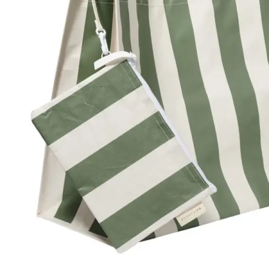 Sunnylife Carryall Beach Bag: Vacay Olive Stripe S41BBOLI image {2}