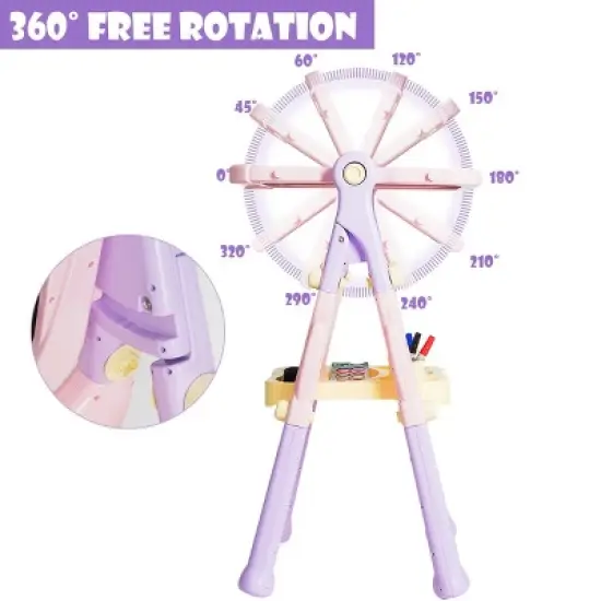 Costway Kids Easel for Two Adjustable Height Double Sided Art Easel image {5}