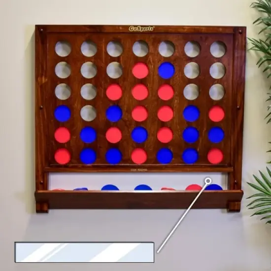 GoSports Wall Mounted Giant 4 In a Row Game - Brown image {4}