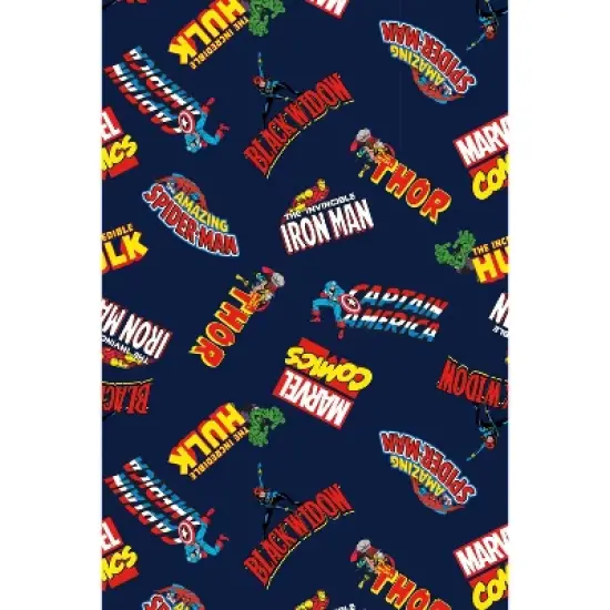 Marvel Comics Mens' Superhero Logo Titles Loungewear Pajama Pants Blue image {2}