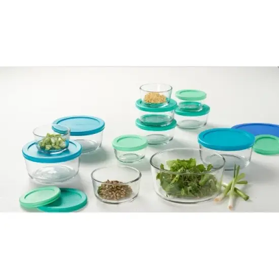 Anchor Hocking 24pc Glass SnugFit Food Storage Container Set: Oven & Freezer Safe, Microwave Safe Without Lid, Dishwasher Safe image {2}