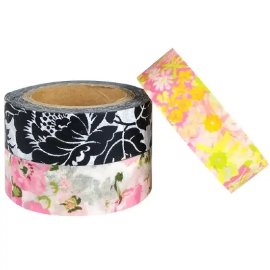 Wrapables Romantic Floral Japanese Washi Masking Tape (Set of 3) image {2}