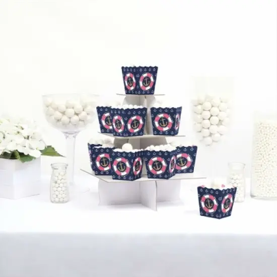 Big Dot of Happiness Last Sail Before the Veil - Party Mini Favor Boxes - Nautical Bridal Shower and Bachelorette Party Treat Candy Boxes - Set of 12 image {2}