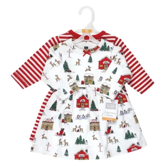 Hudson Baby Infant and Toddler Girl Cotton Dresses, North Pole image {1}