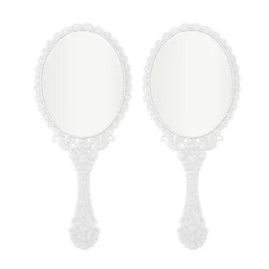 Unique Bargains Delicate Handheld Mirror 2 Pcs image {5}