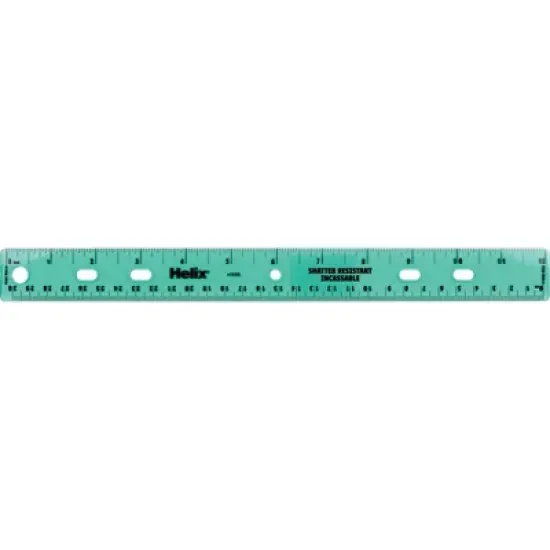 Helix Shatter Resistant Ring Binder Ruler 12" / 30cm, Pack of 25 image {4}