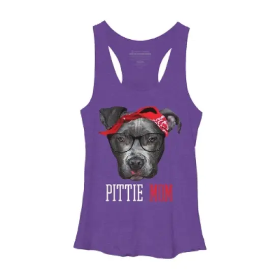 Women's Design By Humans Mother's Day Pittie Mom Pitbull Dog Lovers By dandingroz Racerback Tank Top image {6}