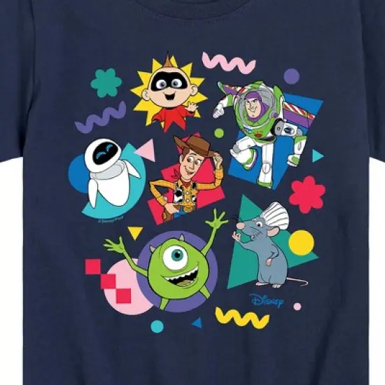 Boys' Disney Pixar Character Shapes Short Sleeve Graphic T-Shirt - Navy - 2T image {1}