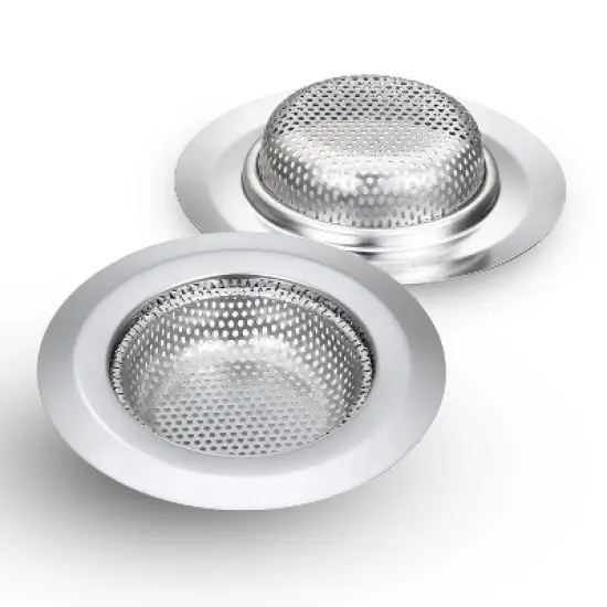 Garnen 2 Pack Kitchen Sink Drain Strainer, Stainless Steel Mesh Sink Strainer Basket, Sink Food Catcher, Shower Drain Hair Catcher For Bathroom, 4.3" image {4}