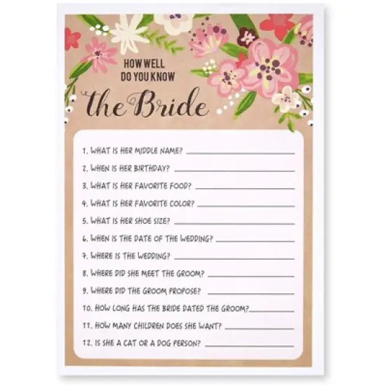 Best Paper Greetings Set of 5 Bridal Shower Games for Engagement Celebrations, Bridal, Bachelorette, Anniversary, Wedding Party, Entertains 50 Guests image {5}