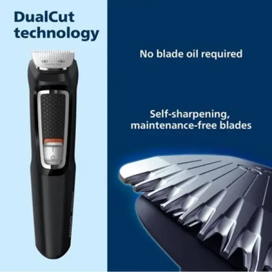 Philips Norelco Series 3000 Multigroom All-in-One Men's Rechargeable Electric Trimmer with 13 Attachments - MG3740/40 image {7}