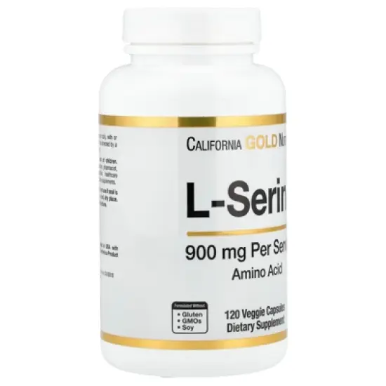 California Gold Nutrition L-Serine, 900 mg, 120 Veggie Capsules image {4}