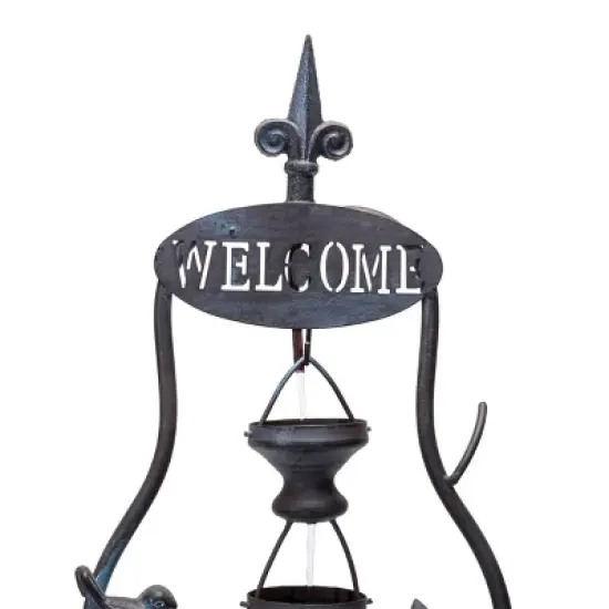 41" Metal Seven Hanging Cup Tier Layered Floor Fountain Bronze - Alpine Corporation image {4}