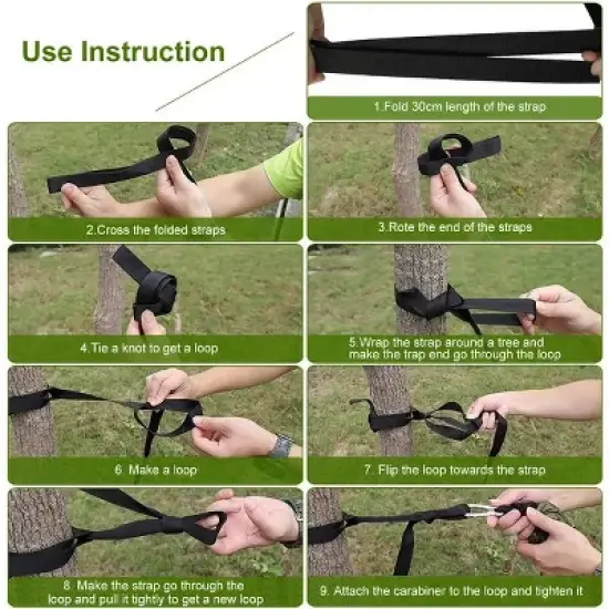 Camping Hammock with Mosquito Net, Portable Double Hammock Tent Load Two People with 2 Straps image {5}