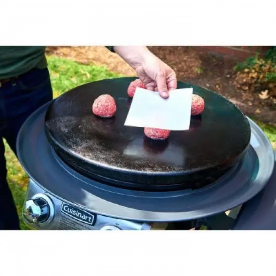 Cuisinart 3pc Cast Iron & Stainless Steel Smash Burger Grill Top Kit with 100pc Burger Patty Paper image {5}