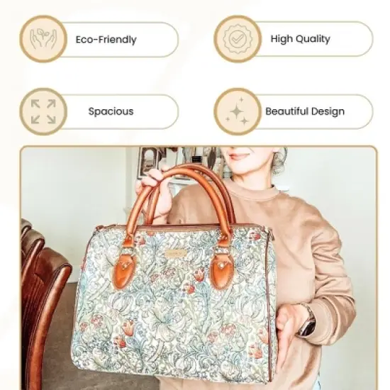 Signare USA William Morris Golden Lily Green Travel Bag image {4}
