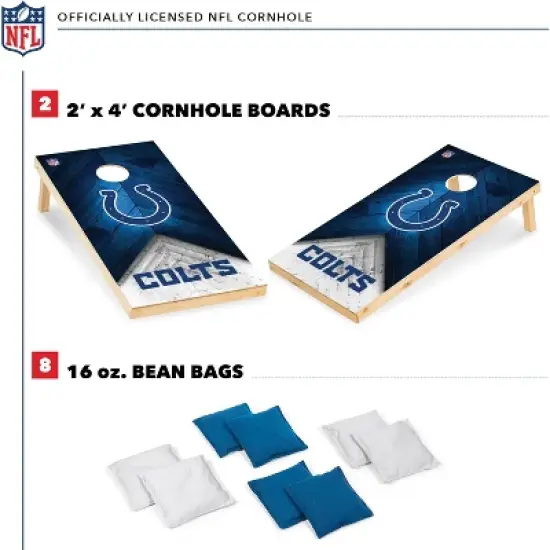 NFL Indianapolis Colts 2'x4' Wood Cornhole Set image {1}
