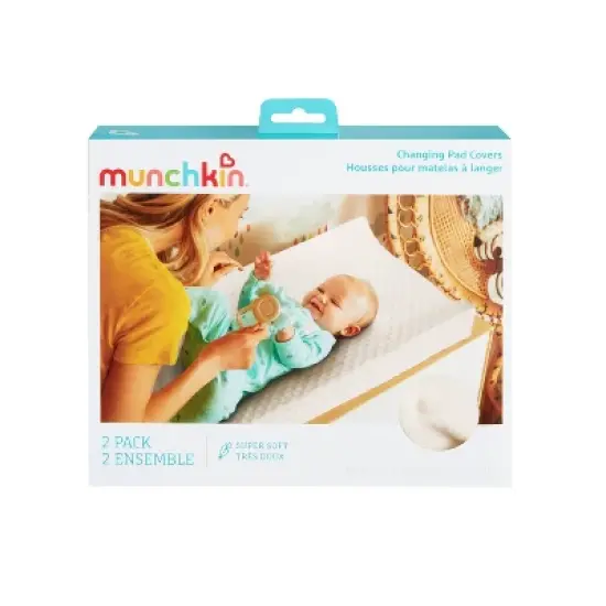 Munchkin Soft Diaper Changing Pad Covers - Warm White - 2pk image {4}