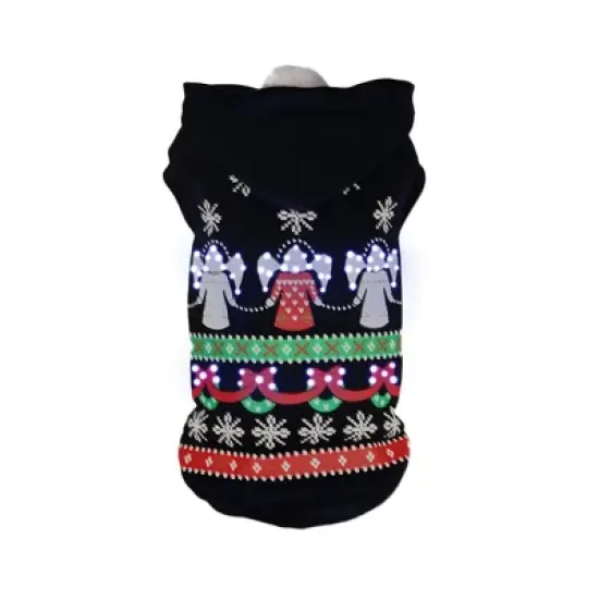 Pet Life LED Patterned Holiday Hooded Dog Costume Sweater with Included Batteries image {7}
