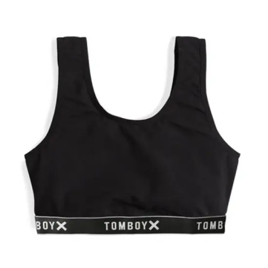 TomboyX Essentials Soft Bra, Cotton Scoop-Neck Wireless image {2}