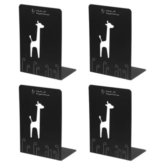 Unique Bargains Giraffe L-Shaped Metal Desk Organizer Bookend for Stationery Desktop Office Accessories image {6}