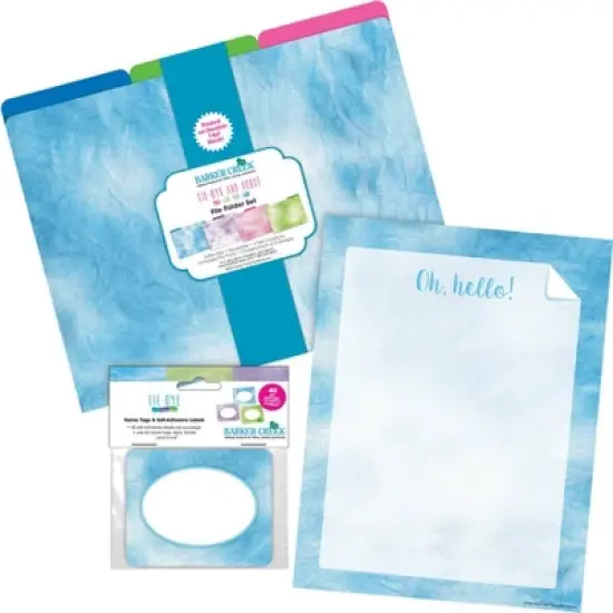 Barker Creek Blue Tie-Dye Get Organized File Folders Set Multi-Design 107 per Set: Paper, Top Tab, 50 Sheet Capacity image {4}