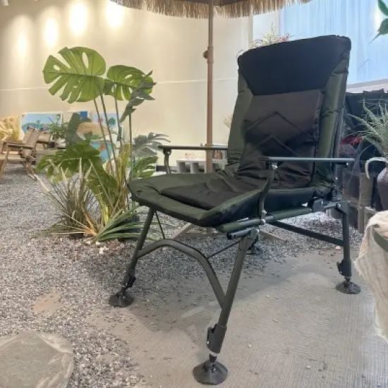 Camping Lounge Chair, Portable Folding Reclining Camping Chair with Adjustable backrest for Indoor and Outdoor Camping Beach Hiking -Coolbibila image {2}