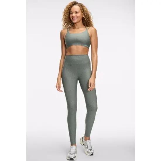 Peloton Women's Cadent High Rise Legging 25", Green Fog Crosshatch image {4}