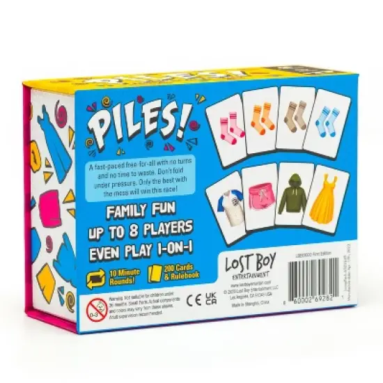 Lost Boy Entertainment Piles! Card Game: Memory Skills, 2-8 Players, Action, 5-15 Min image {1}