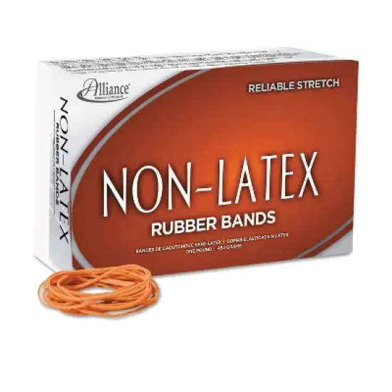 Alliance Non-Latex Rubber Bands Sz. 19 Orange 3-1/2 x 1/16 1750 Bands/1lb Box 37196 image {2}