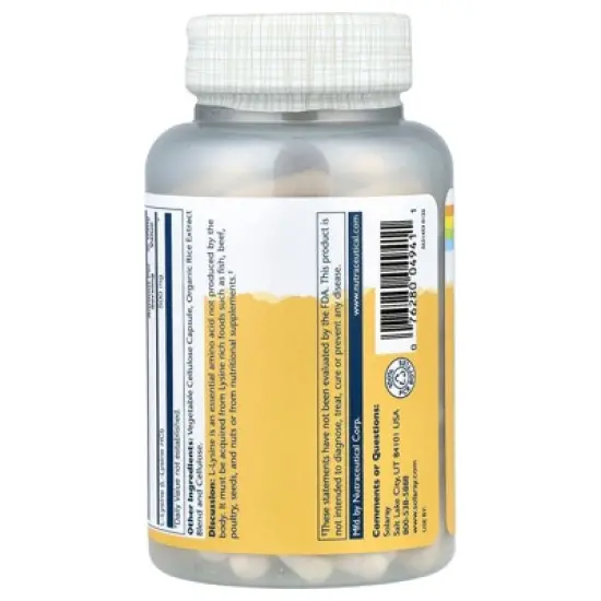 Solaray L-Lysine, 500 mg, 120 VegCaps image {2}