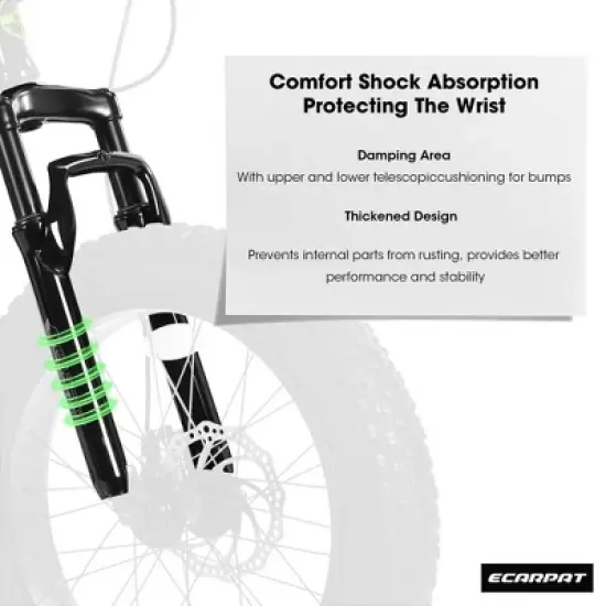 RISOKEYS Kids Mountain Bike 20 Inch, 4" Wide Fat Tire, 7 Speed Ages 8-12 Year Old, Steel Frame Disc Brake Front/Dual Suspension, image {8}