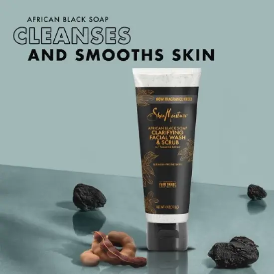 SheaMoisture African Black Soap Clarifying Facial Wash & Scrub - 4 oz image {3}