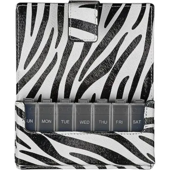 HealthSmart&reg; Travel Pill Case, Zebra image {4}