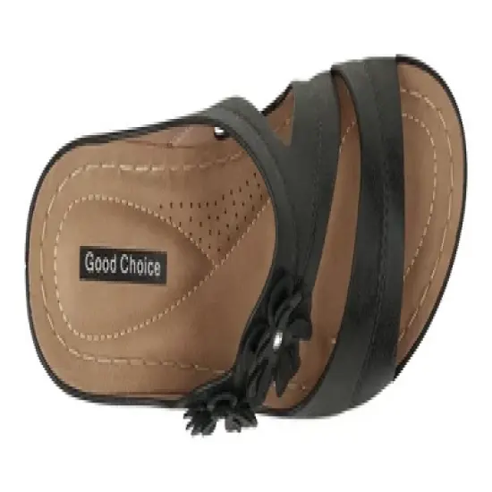 GC Shoes Rita Flower Comfort Slide Wedge Sandals image {3}