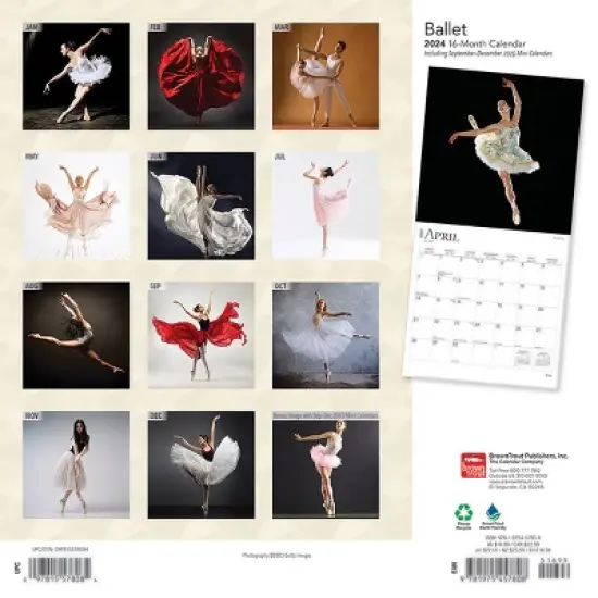 Browntrout 2024 Wall Calendar 12"x12" Ballet Foiled image {1}