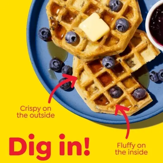 Eggo Thick and Fluffy Frozen Waffles Blueberry - 11.6oz/6ct image {3}