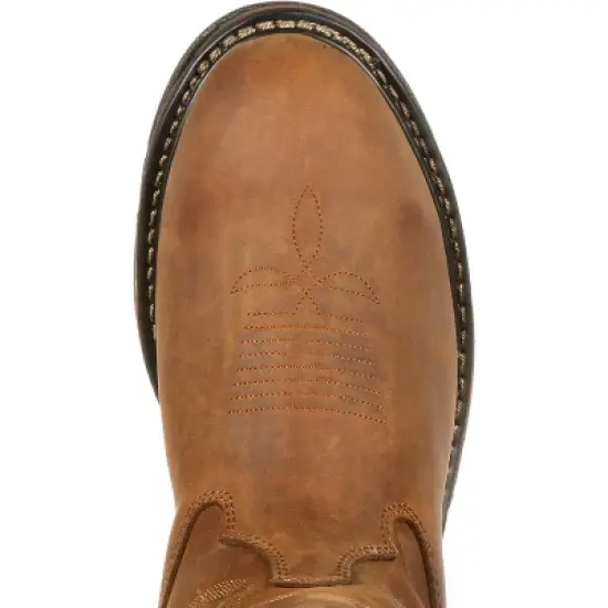 Men's Brown Rocky Original Ride Branson Roper Waterproof Western Boots Size 7.5 image {5}