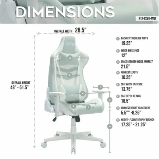 APRILSOUL Ergonomic Pastel Gaming Chair image {8}