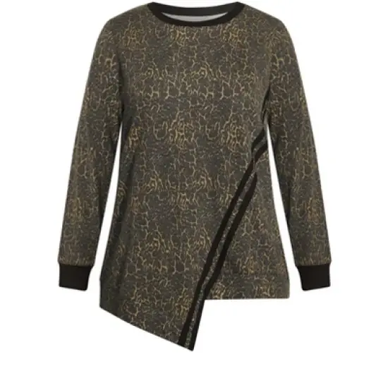 Women's Plus Size Splice Stripe Top - leopard | AVE LEISURE image {2}