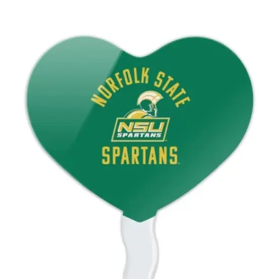 Norfolk State University Spartans Logo Heart Love Cupcake Picks Toppers Decoration Set of 6 image {1}