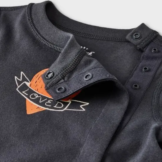 Baby Adaptive Side Snap Long Sleeve T-Shirt - Cat & Jack&trade; Black image {2}