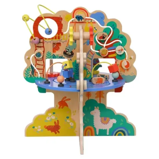 Manhattan Toy Playground Adventure Wooden Toddler Activity Center with Gliders, Abacus Track, Spinners, Spring Toys and Bead Runs image {3}
