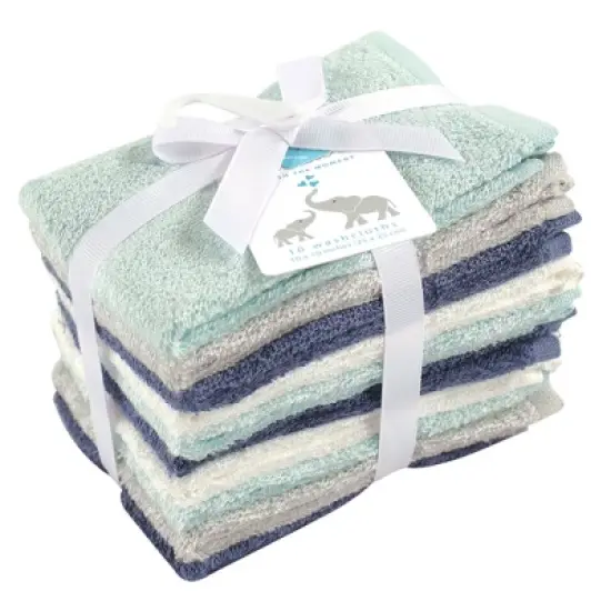 Little Treasure Baby Boy Rayon from Bamboo Luxurious Washcloths, Denim Mint, One Size image {1}