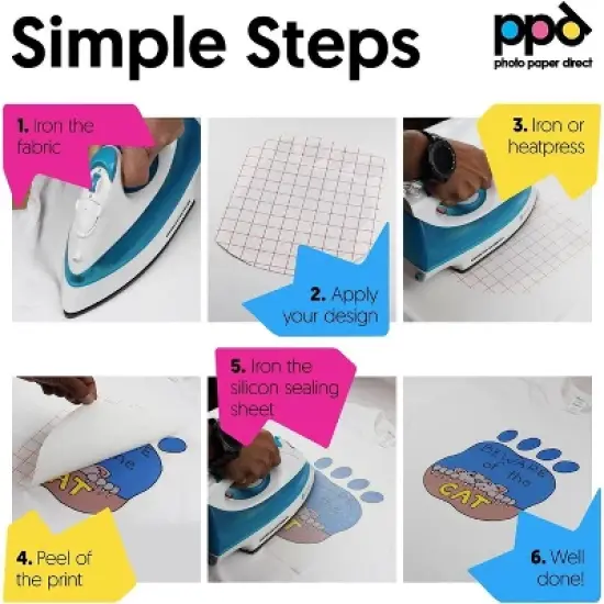 PPD 50 Sheets 8.5x11&rdquo; - Inkjet Iron-on Heat Transfer Paper for White & Light Fabric and T-Shirts - Premium - PPD-1-50 image {2}